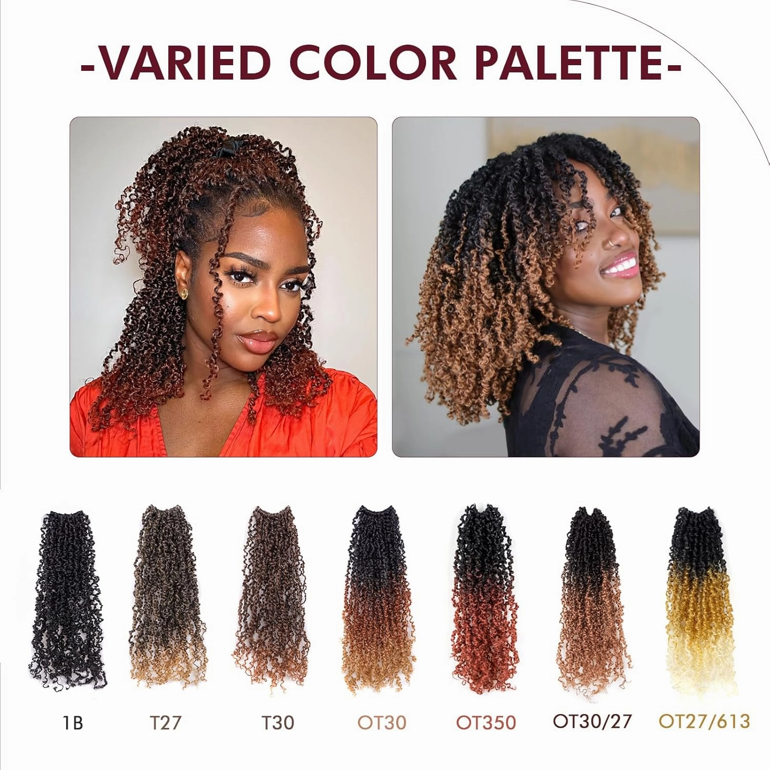 GIX Yanky Twist Crochet Hair - 8 Inch 8 Packs (240 Strands) Pre-twisted Fluffy Spring Mini Twist Short Passion Twist, Ombre Brown Pre-Looped Crochet Braids Braiding Hair (8 Inch, OT30-8P)