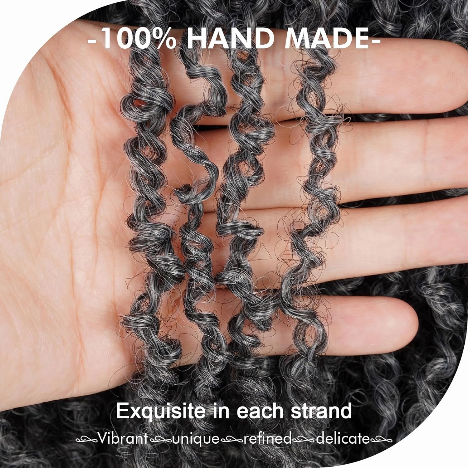 GIX Yanky Twist Crochet Hair - 8 Inch 8 Packs (30 Strands/Pcs) Ombre Gray Pre-twisted Fluffy Spring Mini Twist Short Bob Passion Twist, Crochet Braids Braiding Hair (8 Inch, T1B/Gray-8P)
