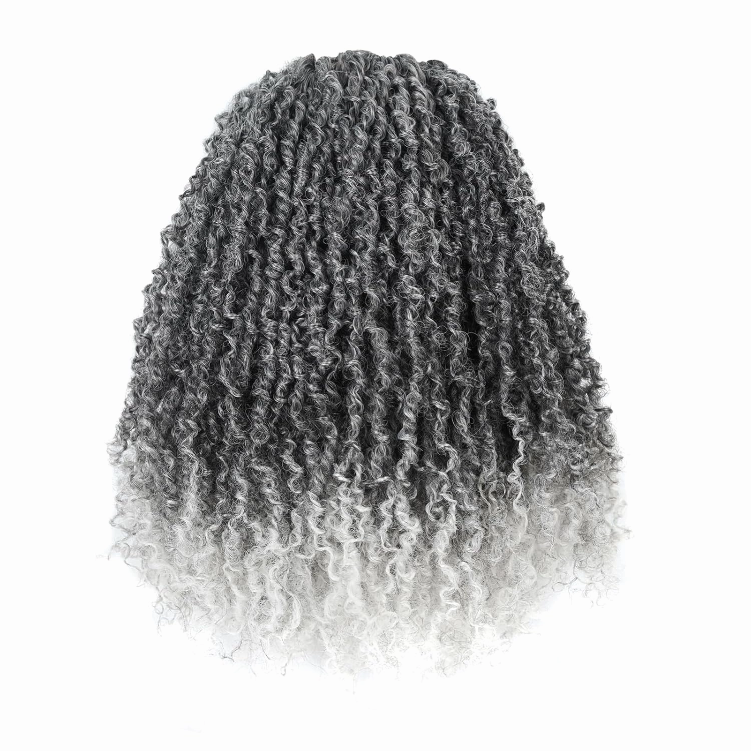 GIX Yanky Twist Crochet Hair - 8 Inch 8 Packs (30 Strands/Pcs) Ombre Gray Pre-twisted Fluffy Spring Mini Twist Short Bob Passion Twist, Crochet Braids Braiding Hair (8 Inch, T1B/Gray-8P)