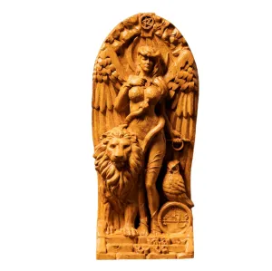 Goddess lilith Demoness statue Blood moon Queen of the death Witchcraft Wood sculpture Occult decor Lucifer，Altar Crafts, Creative Desktop Decorations (Wood)