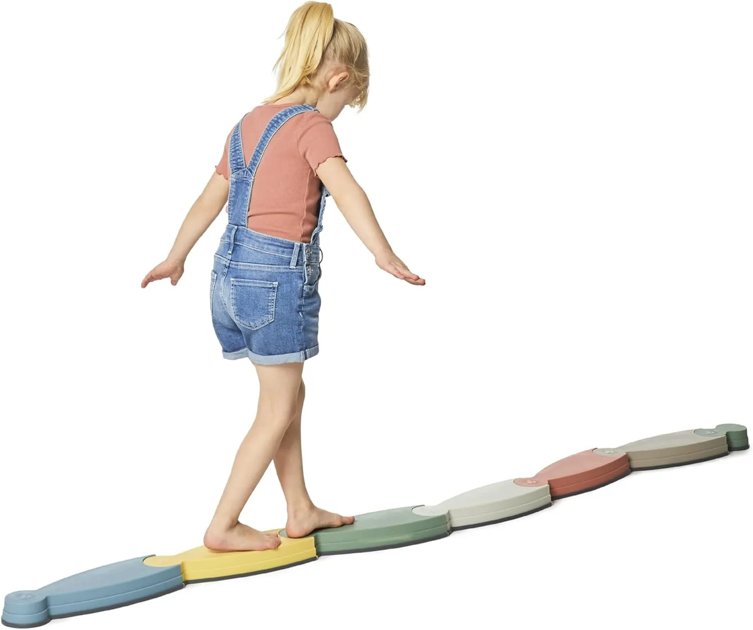 GONGE River Balance Course Set - 7 Elements for Gross Motor Skills Development, Multiple Path Creations - Safe and Sturdy - Ages 2 , Nordic