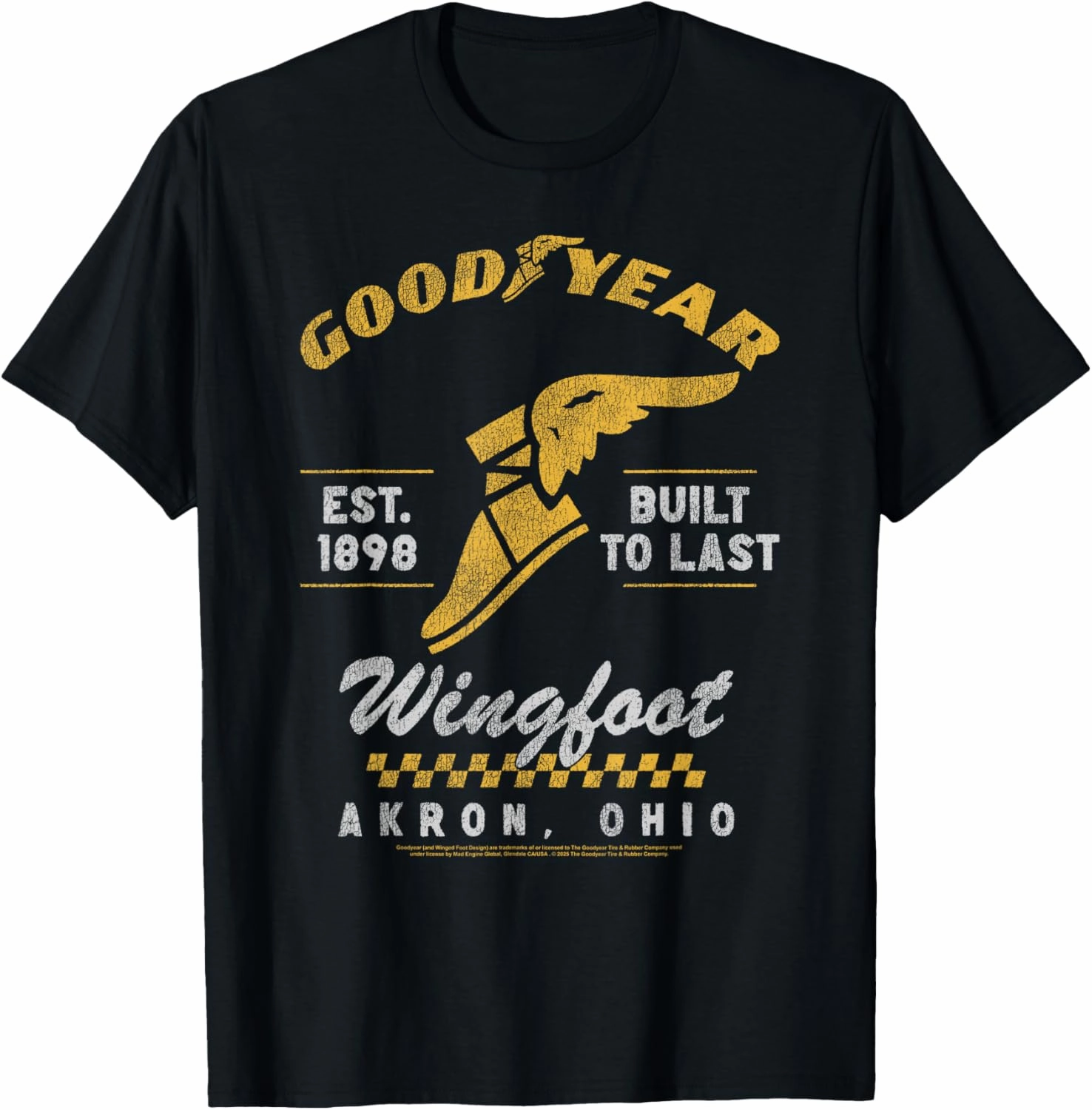 Goodyear Wingfoot Est. 1898 Built To Last Logo Distressed T-Shirt