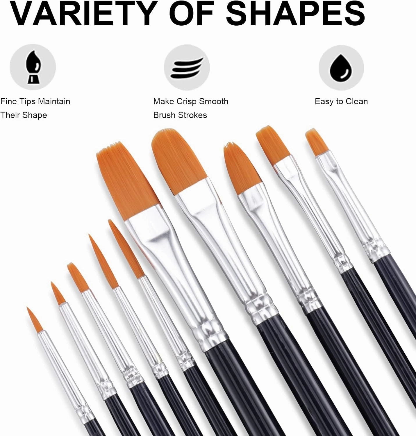 GOTIDEAL Acrylic Paint Set with 10 Brushes, 18 Colors(59ml, 2 oz) Art Craft Paint Non Toxic, Perfect for Hobby Painters, Artist, Adults, Ideal for Canvas Wood Ceramic Paint Supplies