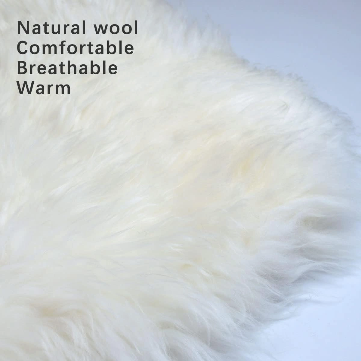 Gracefur A Pair Genuine Sheepskin Seat Covers, Long Wool Front Car Seat Covers, Easy to Install, Airbag Compatible Universal Fits Seat Covers for SUV, Trucks, Cars (White)