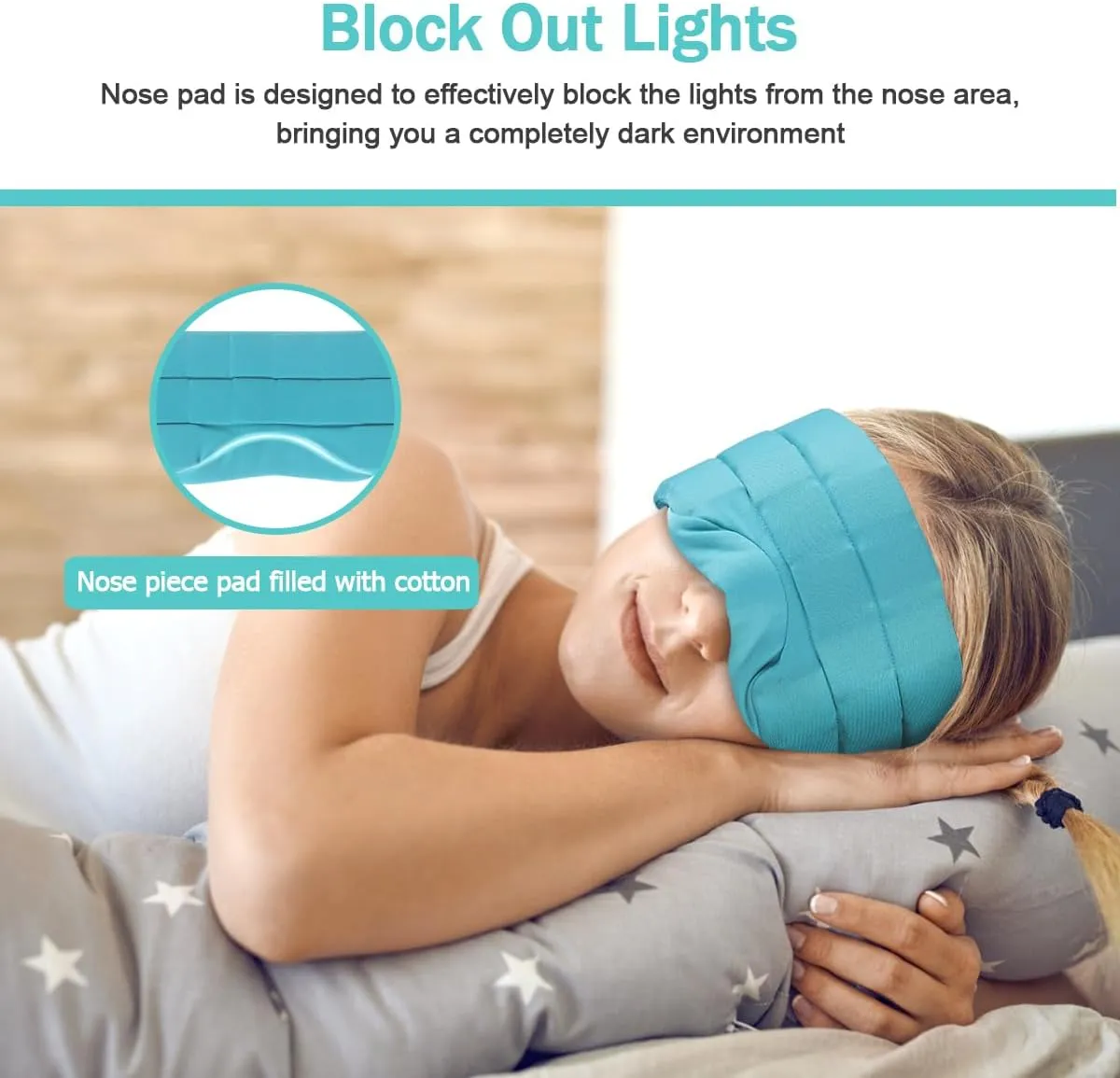 Head Ice Pack for Migraine Relief, 2 Hours Long Lasting Cold Therapy Flexible Cold Pack Head Ice Wrap Cooling Mask for Headache, Sinus Pain, Tension, Stress, Puffy Eyes