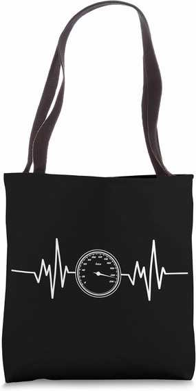 Heartbeat Speedometer Car Auto Garage Racing Dad Mechanic Tote Bag