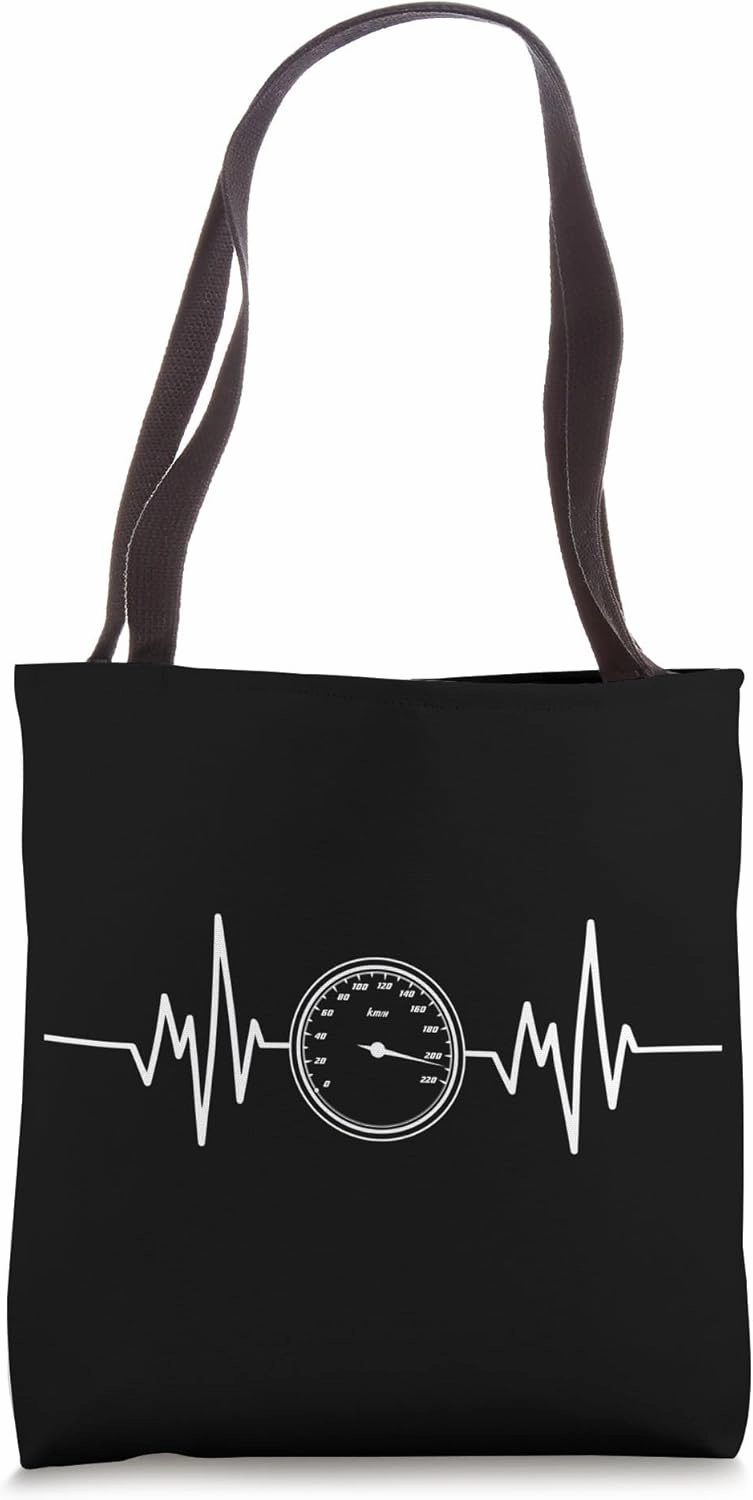 Heartbeat Speedometer Car Auto Garage Racing Dad Mechanic Tote Bag