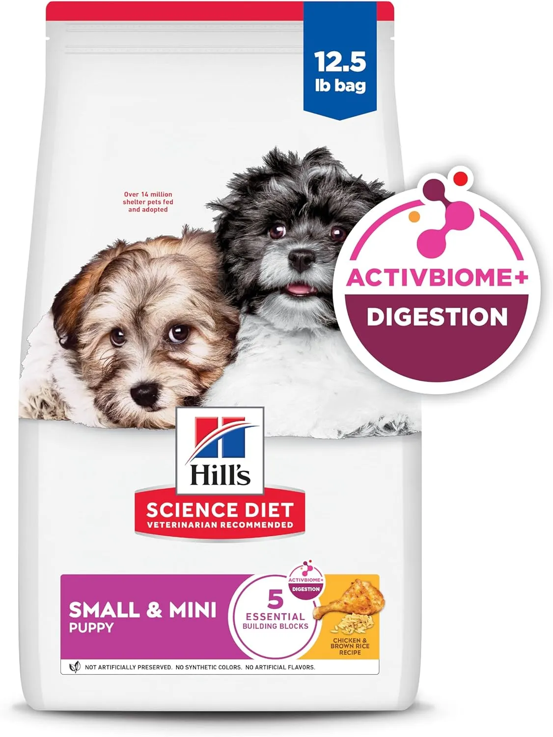 Hill's Science Diet Small & Mini Breeds, Puppy, Premium Nutrition Dry Dog Food, Chicken & Barley Recipe, 12.5 lb Bag