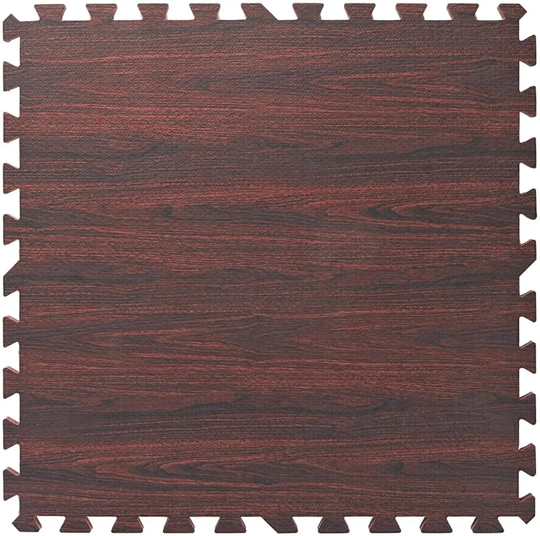 Home Aesthetics 100 Sq. Ft 3/8 Inch Thick Printed Foam Tiles Interlocking Foam Mat, Dark Wood Oak Grain Style - (24" x 24", 25 pcs), Protective Flooring for Home, Gym Exercise or Trade Show