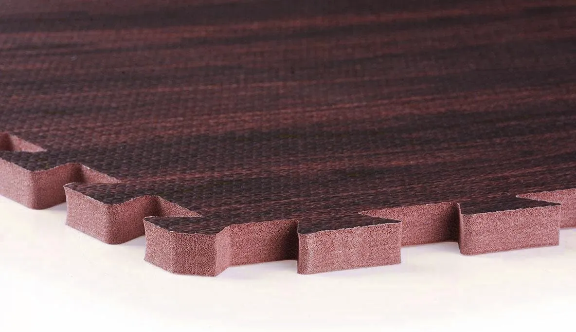 Home Aesthetics 100 Sq. Ft 3/8 Inch Thick Printed Foam Tiles Interlocking Foam Mat, Dark Wood Oak Grain Style - (24" x 24", 25 pcs), Protective Flooring for Home, Gym Exercise or Trade Show