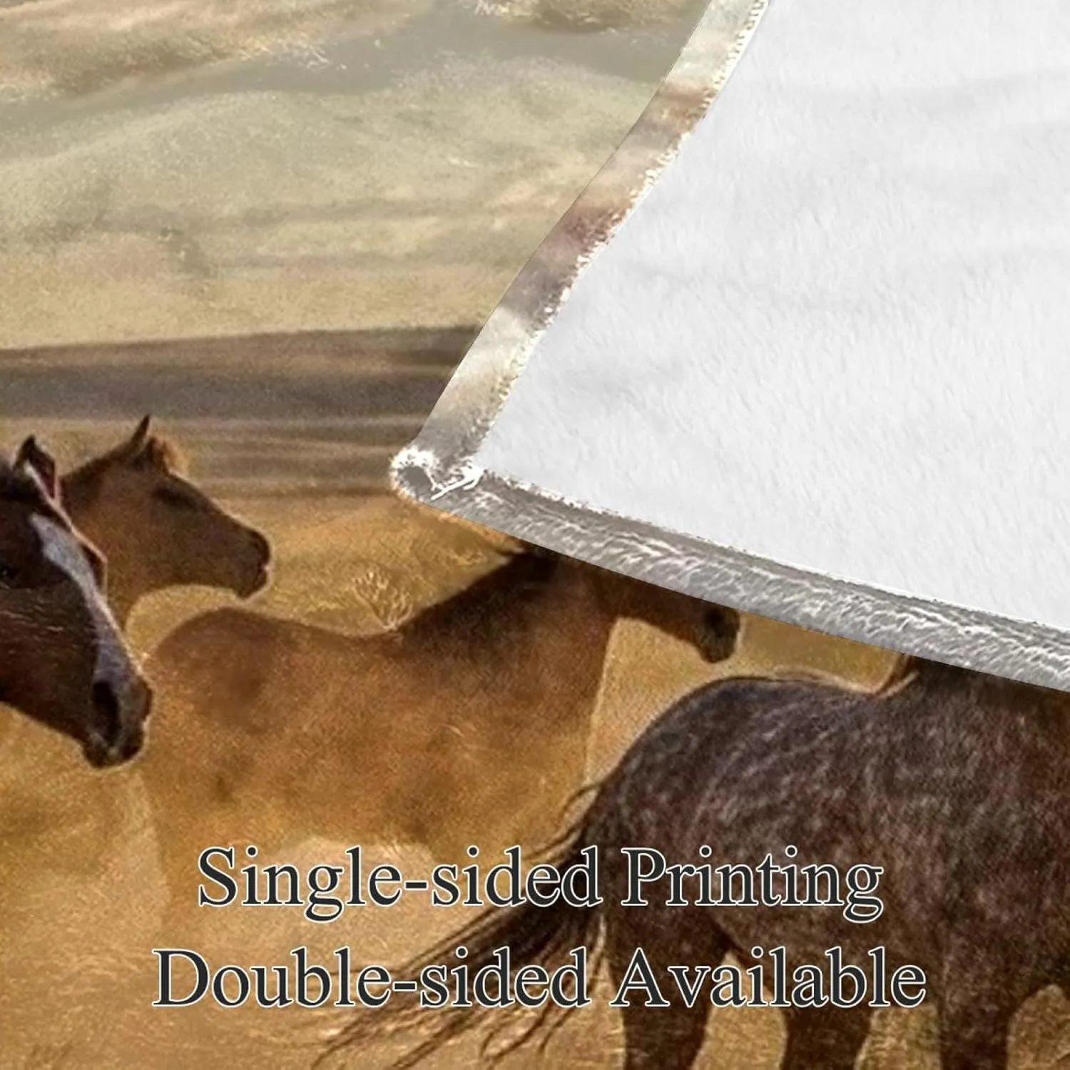 Horses Galloping on The Prairie Plush Throw Blanket for Couch 59" x 79" - Lightweight Soft Blankets and Throws for Sofa Camping Beach Picnic