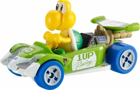 Hot Wheels Mario Kart Characters and Karts as 1:64 Die-Cast Cars, Koopa Troopa/Circuit Special Vehicle