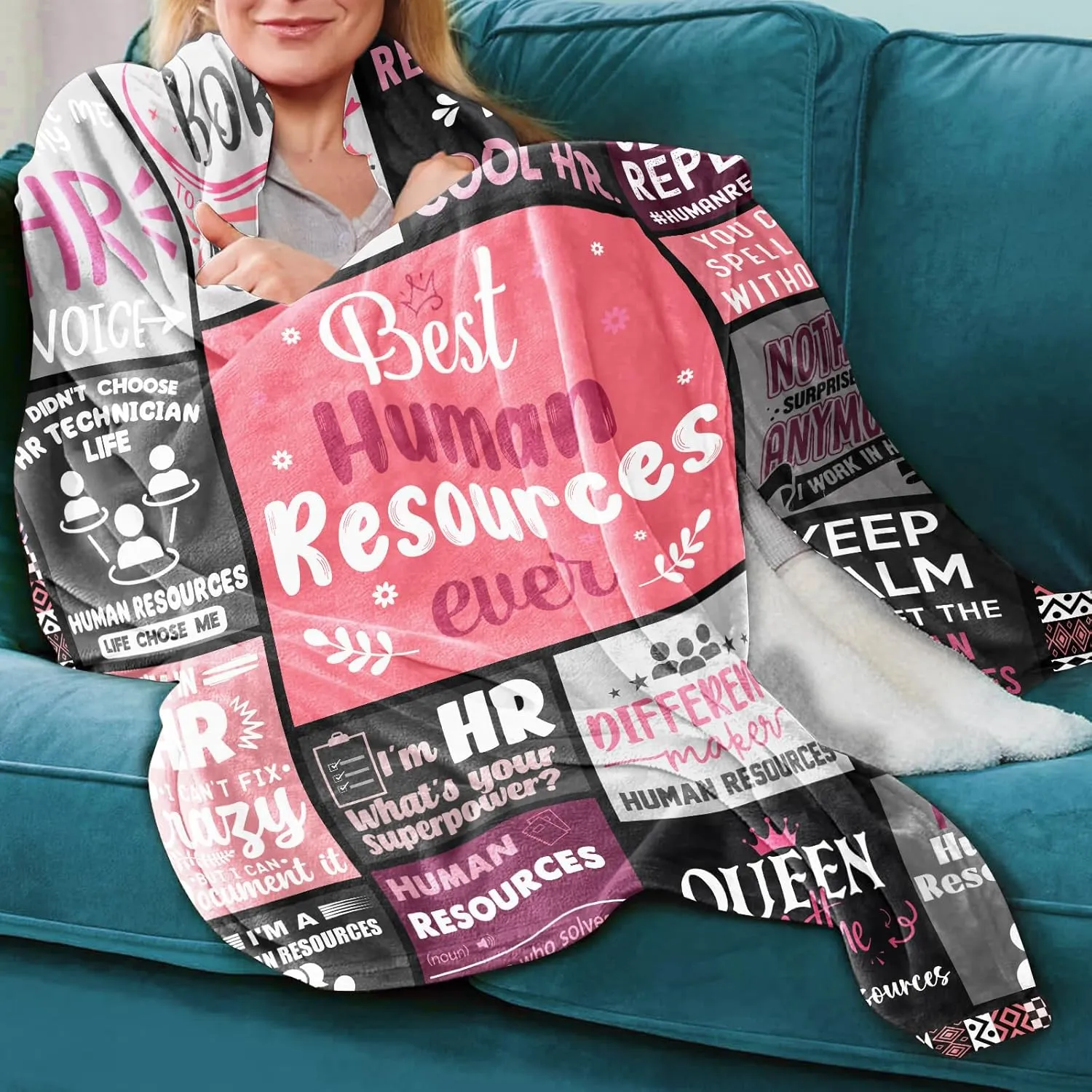 Human Resources Gifts, HR Blanket, HR Gifts for Women Men, Human Resources Professional Day Gifts for Coworkers Retirement Gift, Soft Throw Blanket