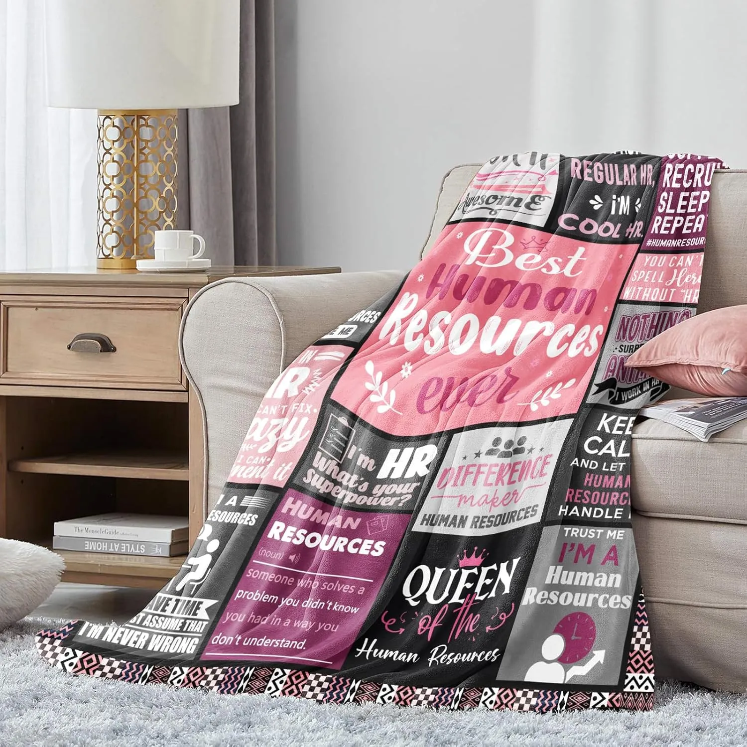 Human Resources Gifts, HR Blanket, HR Gifts for Women Men, Human Resources Professional Day Gifts for Coworkers Retirement Gift, Soft Throw Blanket