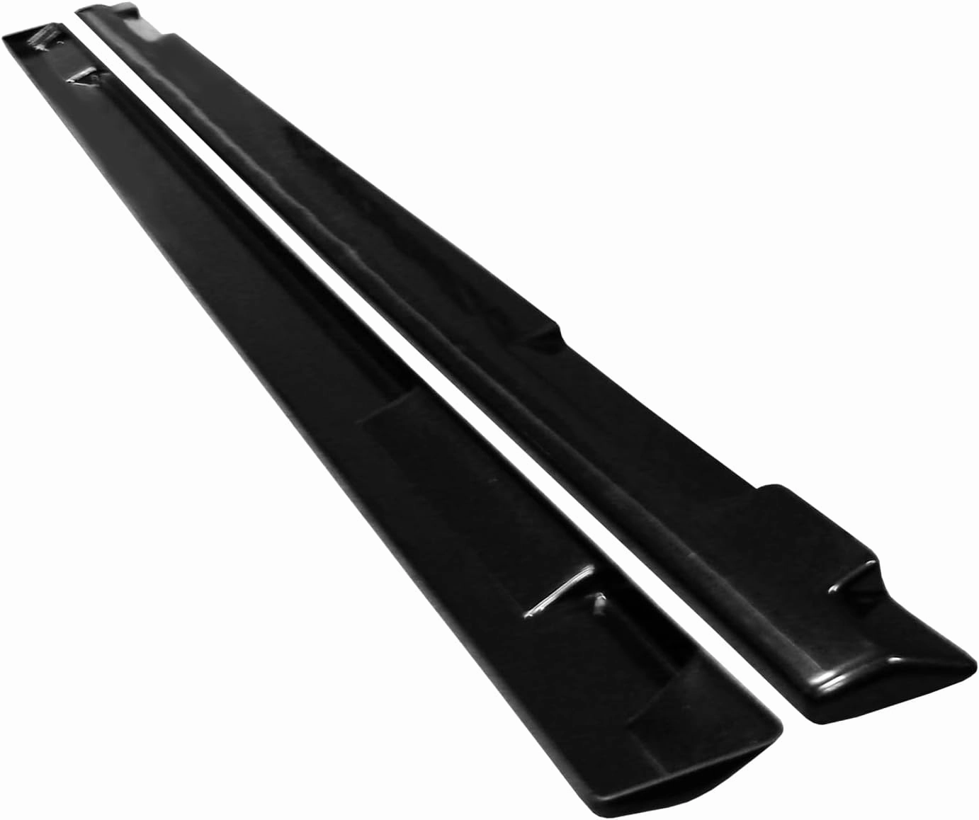 IKON MOTORSPORTS Side Skirts, 75" x 3.5" JDM Style Polyurethane Urethane PU Unpainted Black Rocker Panel Splitter Side Underbody Spoiler, Universal fit for Most Cars Sedan Coupe Hatchback Wagon