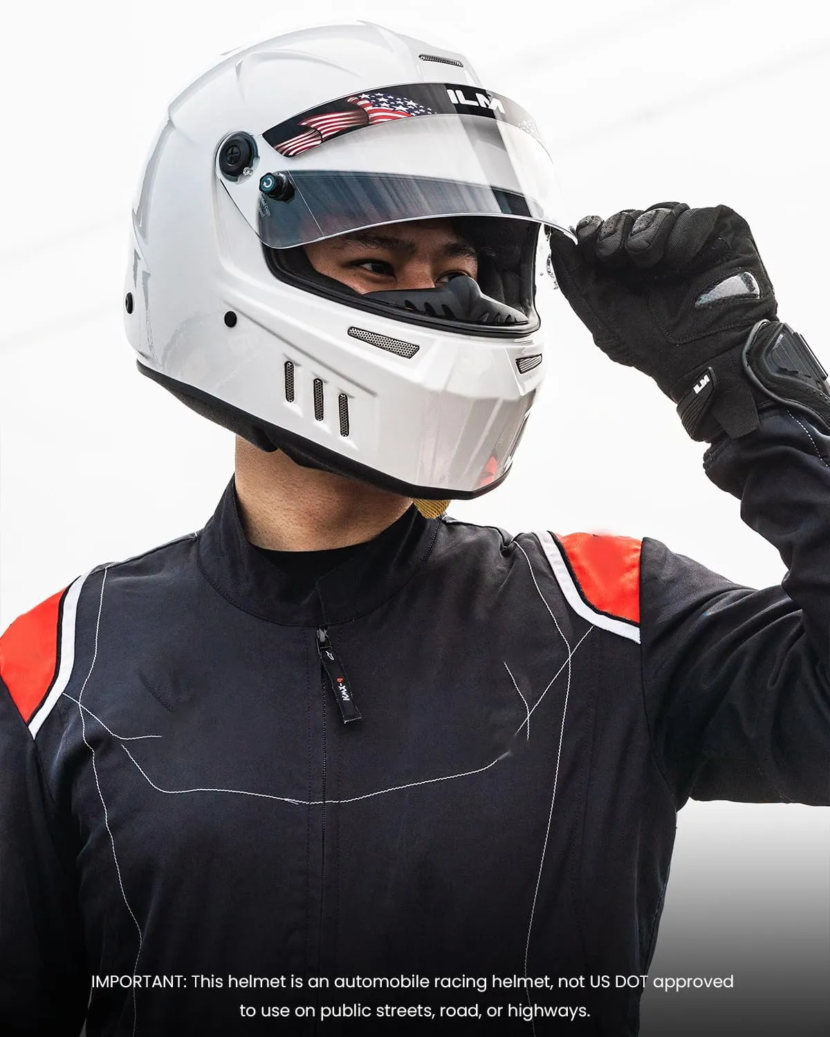 ILM Snell SA2020 Full Face Auto Racing Helmets Lightweight Fiberglass for Adult Men and Women Model 890