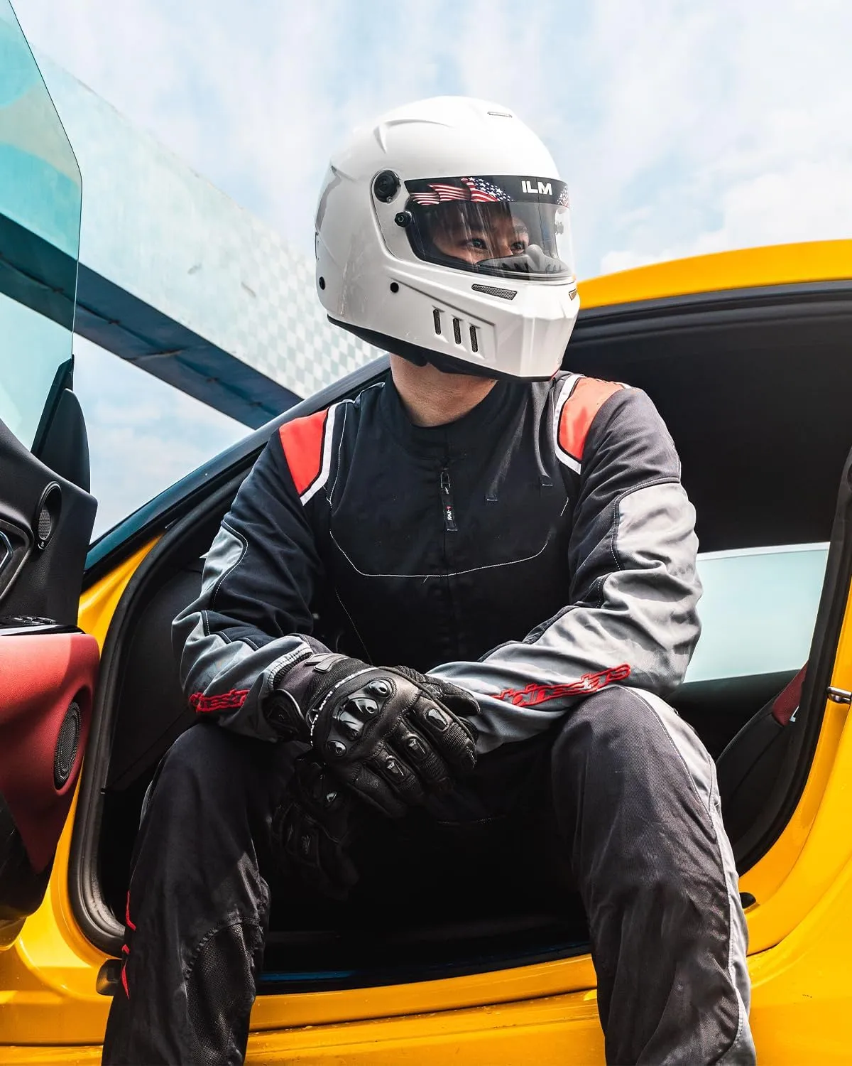ILM Snell SA2020 Full Face Auto Racing Helmets Lightweight Fiberglass for Adult Men and Women Model 890