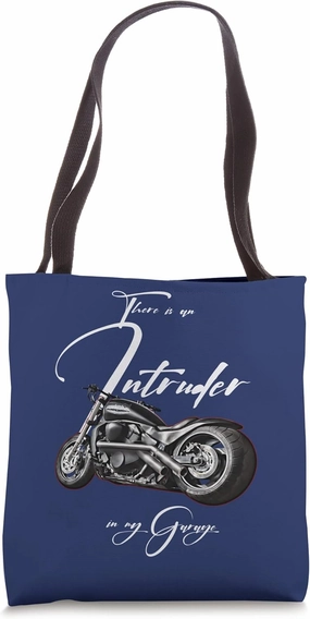 Intruder in the Garage,Biker,Motorcycle,Chopper,Muscle Bike Tote Bag