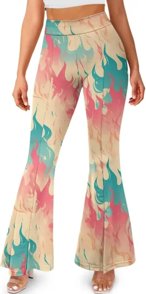 Irisjudy Purple Vortex Women's Bootcut Yoga Pants Leggings Ghost Pumpkins Soft High Waist Yoga Pants Xmas Bow Active Leggings