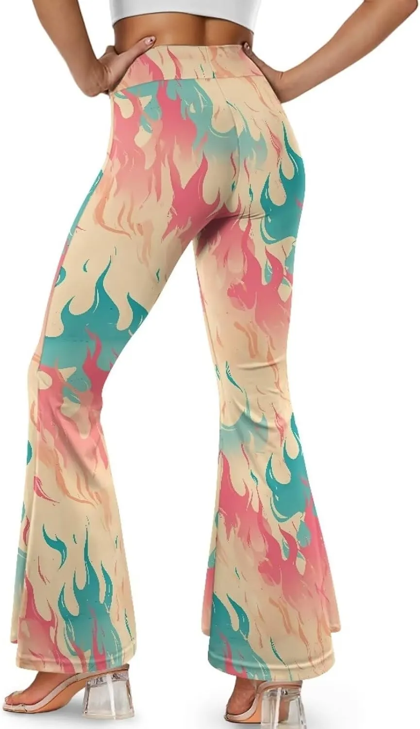 Irisjudy Purple Vortex Women's Bootcut Yoga Pants Leggings Ghost Pumpkins Soft High Waist Yoga Pants Xmas Bow Active Leggings