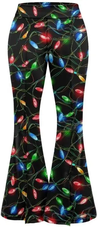 Irisjudy Rainbow Hearts Women's Flared Yoga Pants Xmas Bootcut Split-Hem Yoga Leggings Blood Splash Wide Leg Workout Trousers