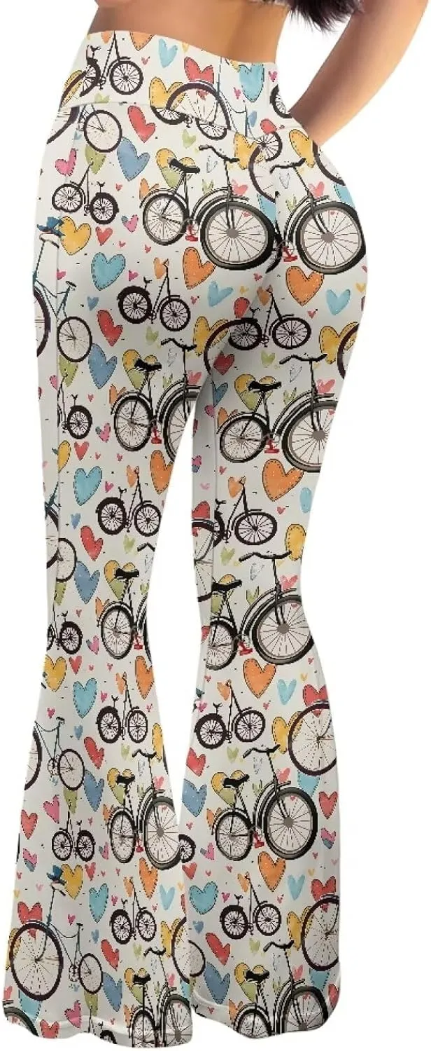 Irisjudy Women's Stretchy Wide Leg Leggings Tie Dye Bootcut Sweatpants Boho Mandala High Waist Yoga Bootleg Pants Slacks