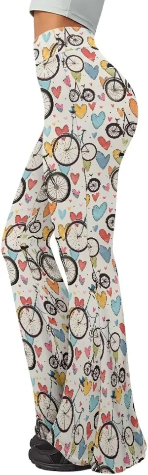 Irisjudy Women's Stretchy Wide Leg Leggings Tie Dye Bootcut Sweatpants Boho Mandala High Waist Yoga Bootleg Pants Slacks