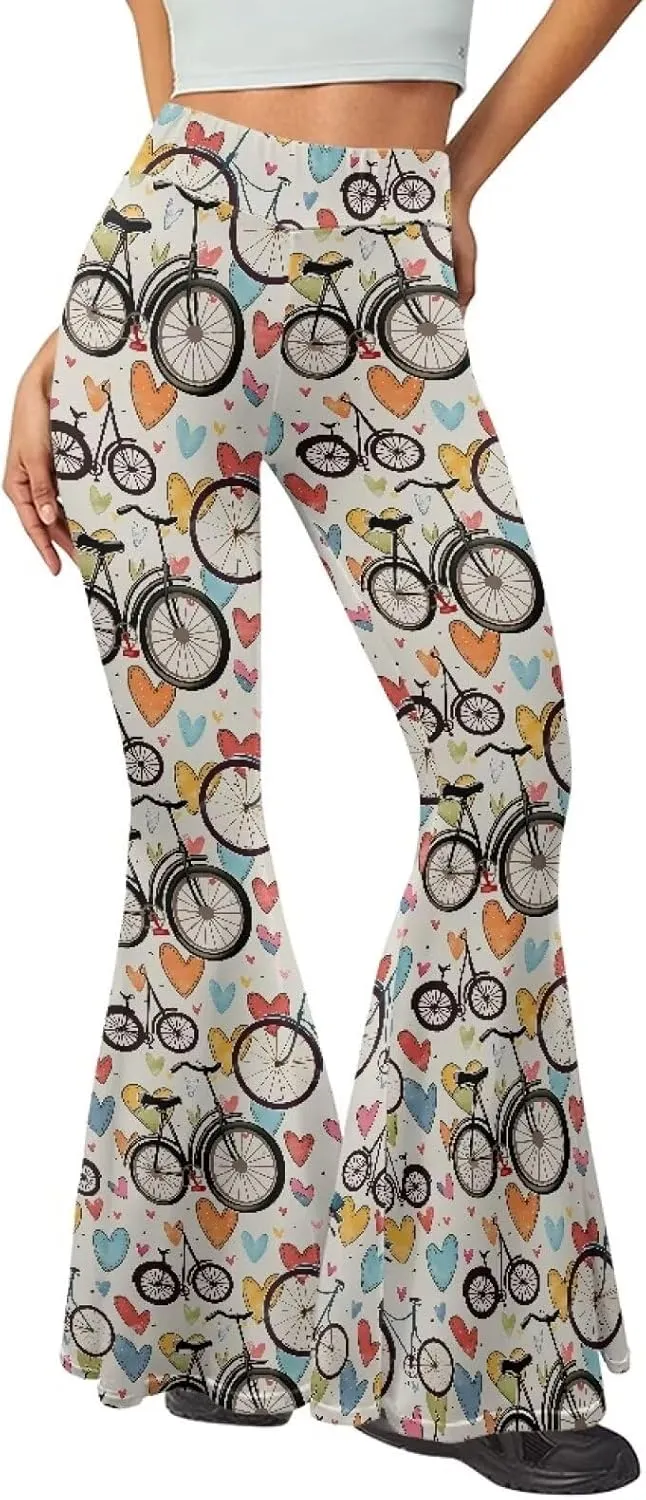 Irisjudy Women's Stretchy Wide Leg Leggings Tie Dye Bootcut Sweatpants Boho Mandala High Waist Yoga Bootleg Pants Slacks