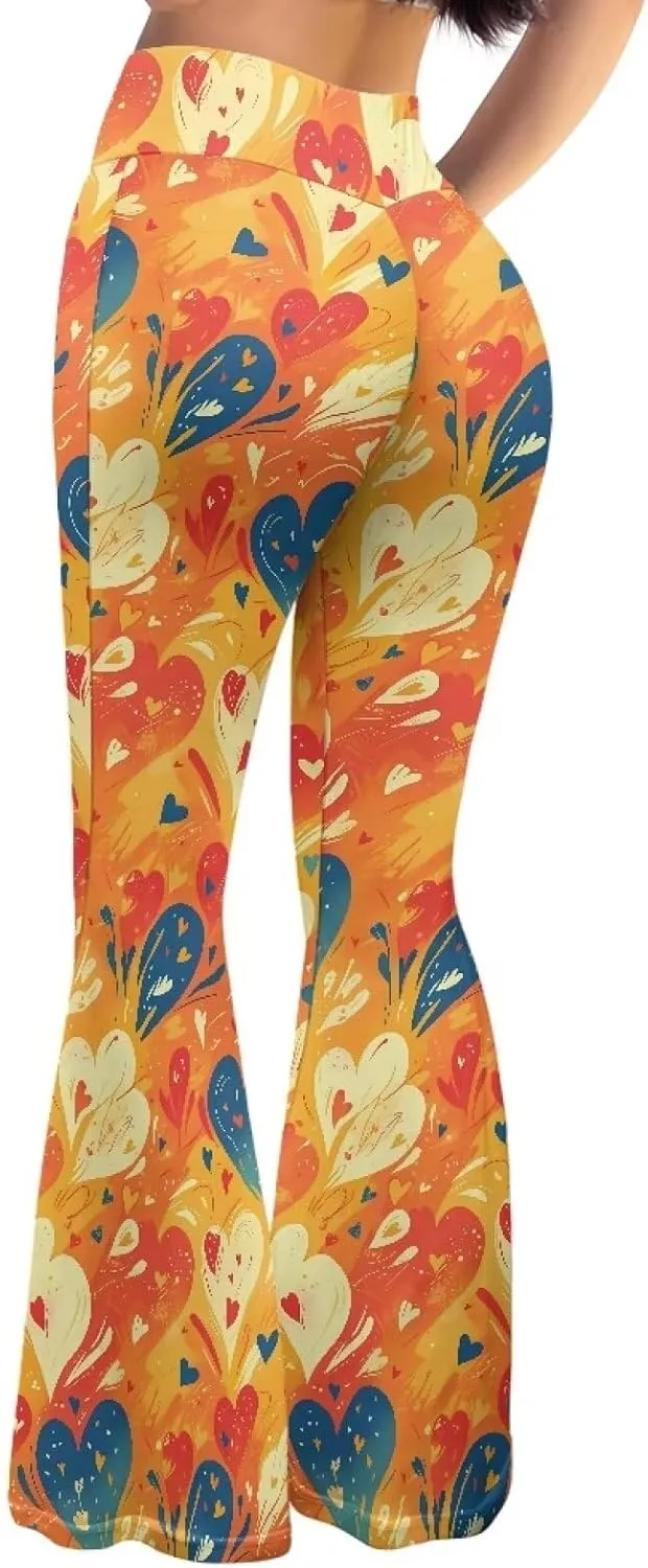 Irisjudy Women's Stretchy Wide Leg Leggings Tie Dye Bootcut Sweatpants Boho Mandala High Waist Yoga Bootleg Pants Slacks