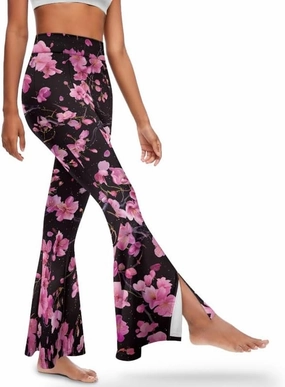 Irisjudy Rainbow Hearts Women's Flared Yoga Pants Xmas Bootcut Split-Hem Yoga Leggings Blood Splash Wide Leg Workout Trousers
