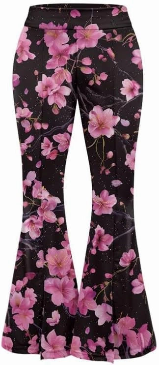 Irisjudy Rainbow Hearts Women's Flared Yoga Pants Xmas Bootcut Split-Hem Yoga Leggings Blood Splash Wide Leg Workout Trousers