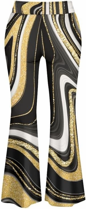 Irisjudy Rainbow Hearts Women's Flared Yoga Pants Xmas Bootcut Split-Hem Yoga Leggings Blood Splash Wide Leg Workout Trousers