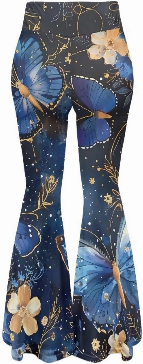 Irisjudy Women Flare Pants LGBT Rainbow Lipprint Bell Bottom Wide Leg Yoga Leggings Sea Turtle Totem Elastic Bootcut Trousers