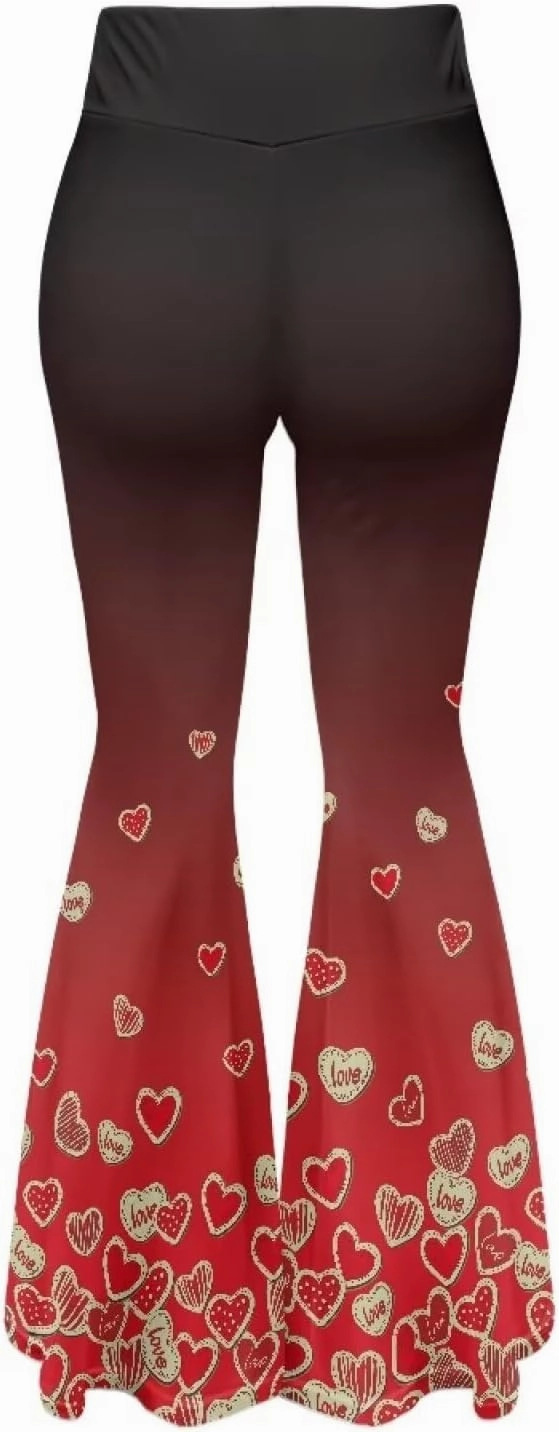 Irisjudy Women Flare Pants LGBT Rainbow Lipprint Bell Bottom Wide Leg Yoga Leggings Sea Turtle Totem Elastic Bootcut Trousers