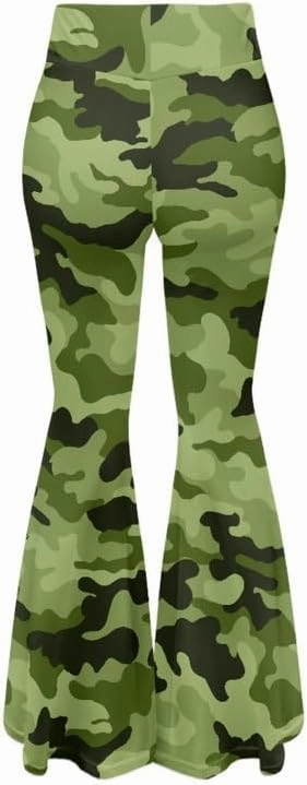Irisjudy Women's High Waist Cow Print Flared Leg Leggings Plus Size, Cartoon Cats Dogs Bell Bottom Yoga Pants Trousers
