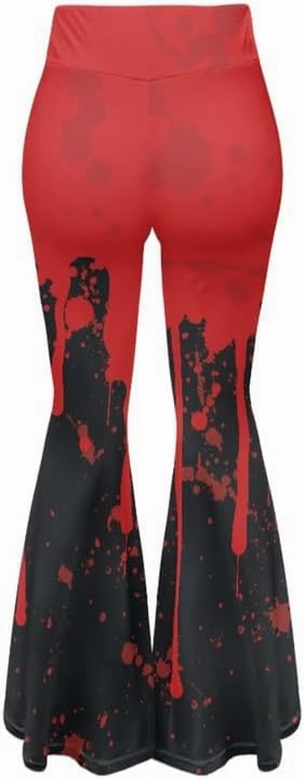 Irisjudy Women's High Waist Cow Print Flared Leg Leggings Plus Size, Cartoon Cats Dogs Bell Bottom Yoga Pants Trousers