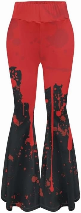 Irisjudy Women's High Waist Cow Print Flared Leg Leggings Plus Size, Cartoon Cats Dogs Bell Bottom Yoga Pants Trousers