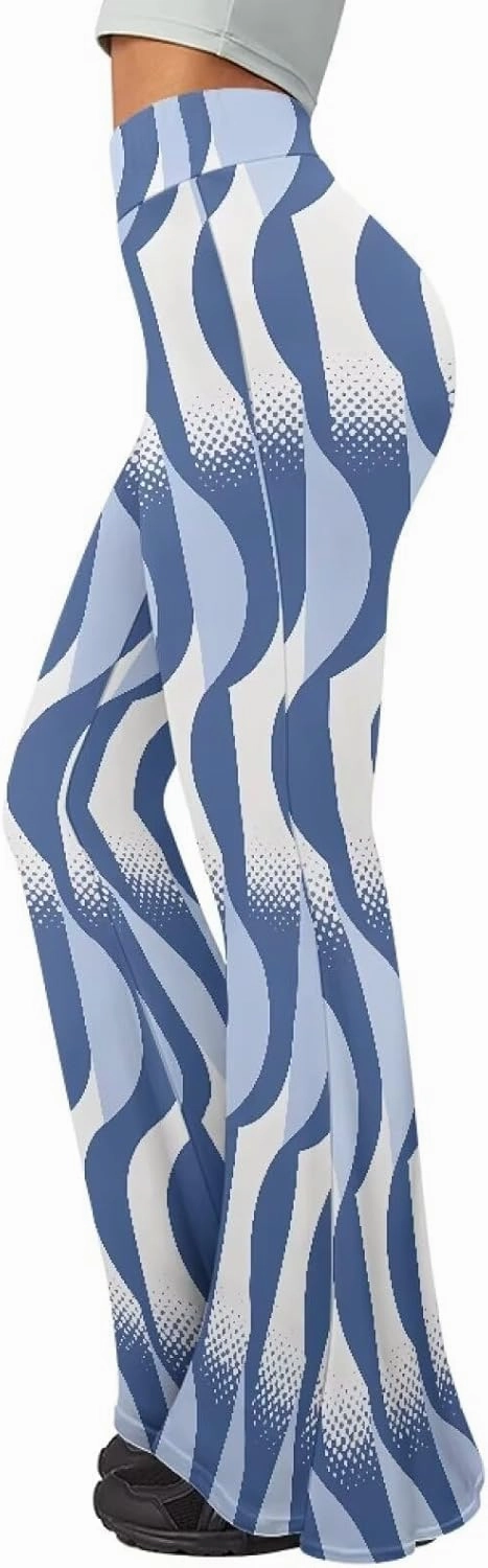 Irisjudy Women's Stretchy Wide Leg Leggings Tie Dye Bootcut Sweatpants Boho Mandala High Waist Yoga Bootleg Pants Slacks