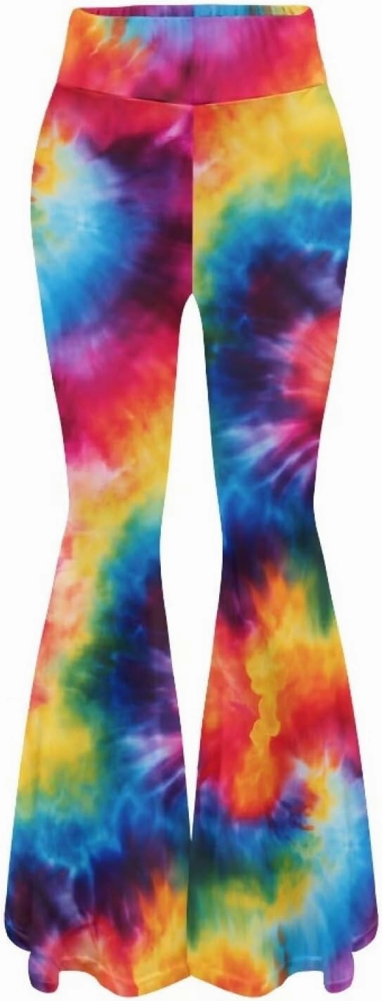 Irisjudy Women's Stretchy Wide Leg Leggings Tie Dye Bootcut Sweatpants Boho Mandala High Waist Yoga Bootleg Pants Slacks