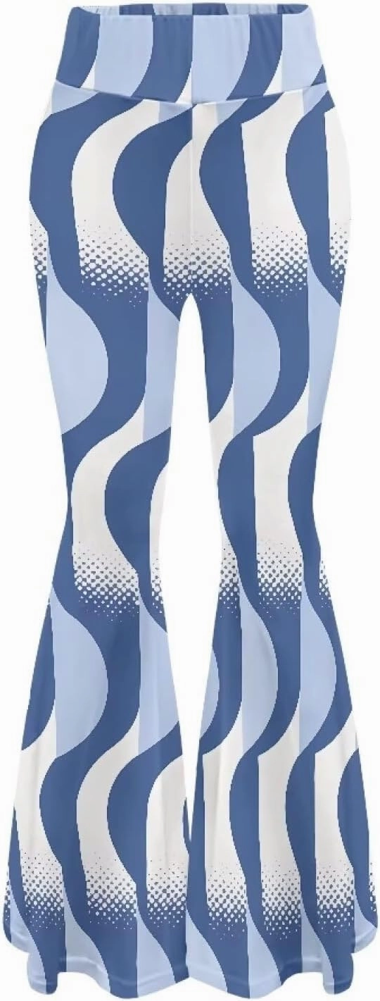 Irisjudy Women's Stretchy Wide Leg Leggings Tie Dye Bootcut Sweatpants Boho Mandala High Waist Yoga Bootleg Pants Slacks