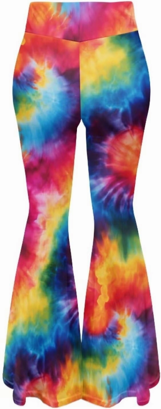 Irisjudy Women's Stretchy Wide Leg Leggings Tie Dye Bootcut Sweatpants Boho Mandala High Waist Yoga Bootleg Pants Slacks