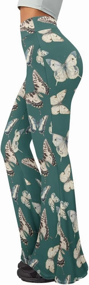 Irisjudy Women's Stretchy Wide Leg Leggings Tie Dye Bootcut Sweatpants Boho Mandala High Waist Yoga Bootleg Pants Slacks