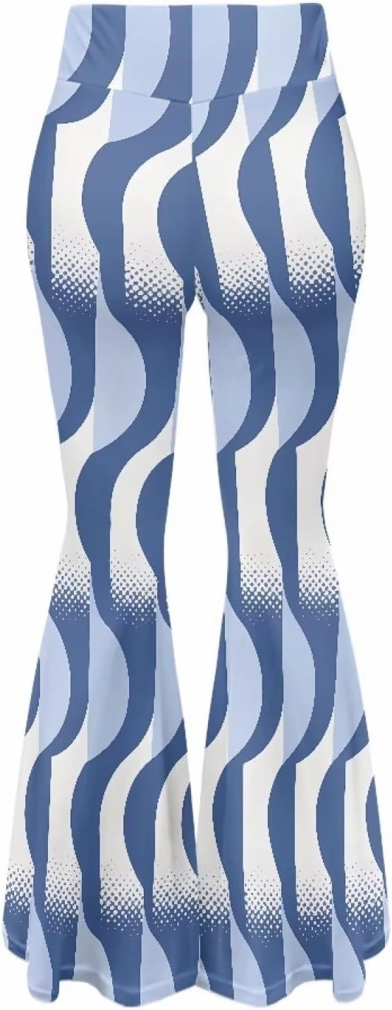 Irisjudy Women's Stretchy Wide Leg Leggings Tie Dye Bootcut Sweatpants Boho Mandala High Waist Yoga Bootleg Pants Slacks