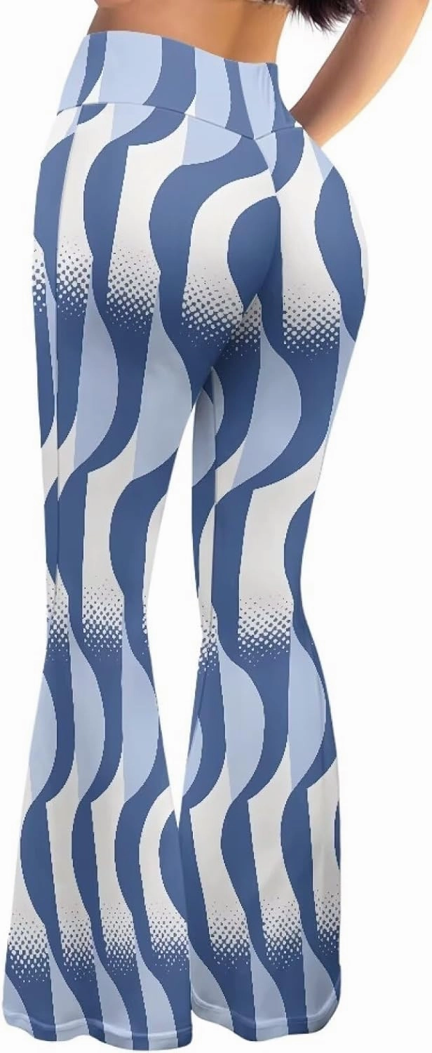 Irisjudy Women's Stretchy Wide Leg Leggings Tie Dye Bootcut Sweatpants Boho Mandala High Waist Yoga Bootleg Pants Slacks