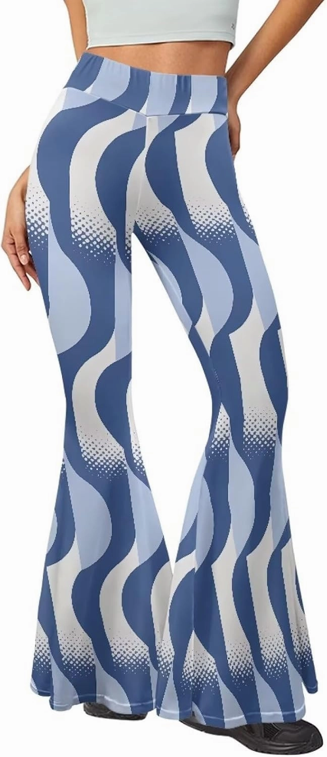 Irisjudy Women's Stretchy Wide Leg Leggings Tie Dye Bootcut Sweatpants Boho Mandala High Waist Yoga Bootleg Pants Slacks