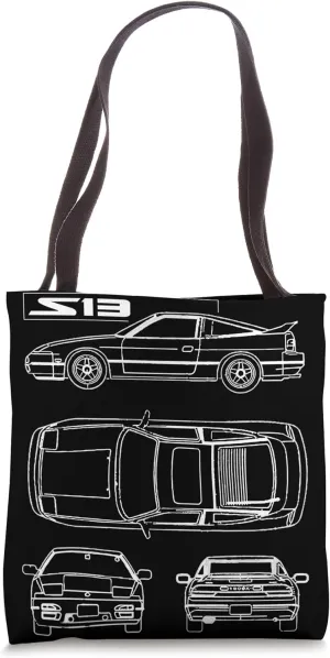 jDM Car Street Drifting Race line art hatch spec Tote Bag