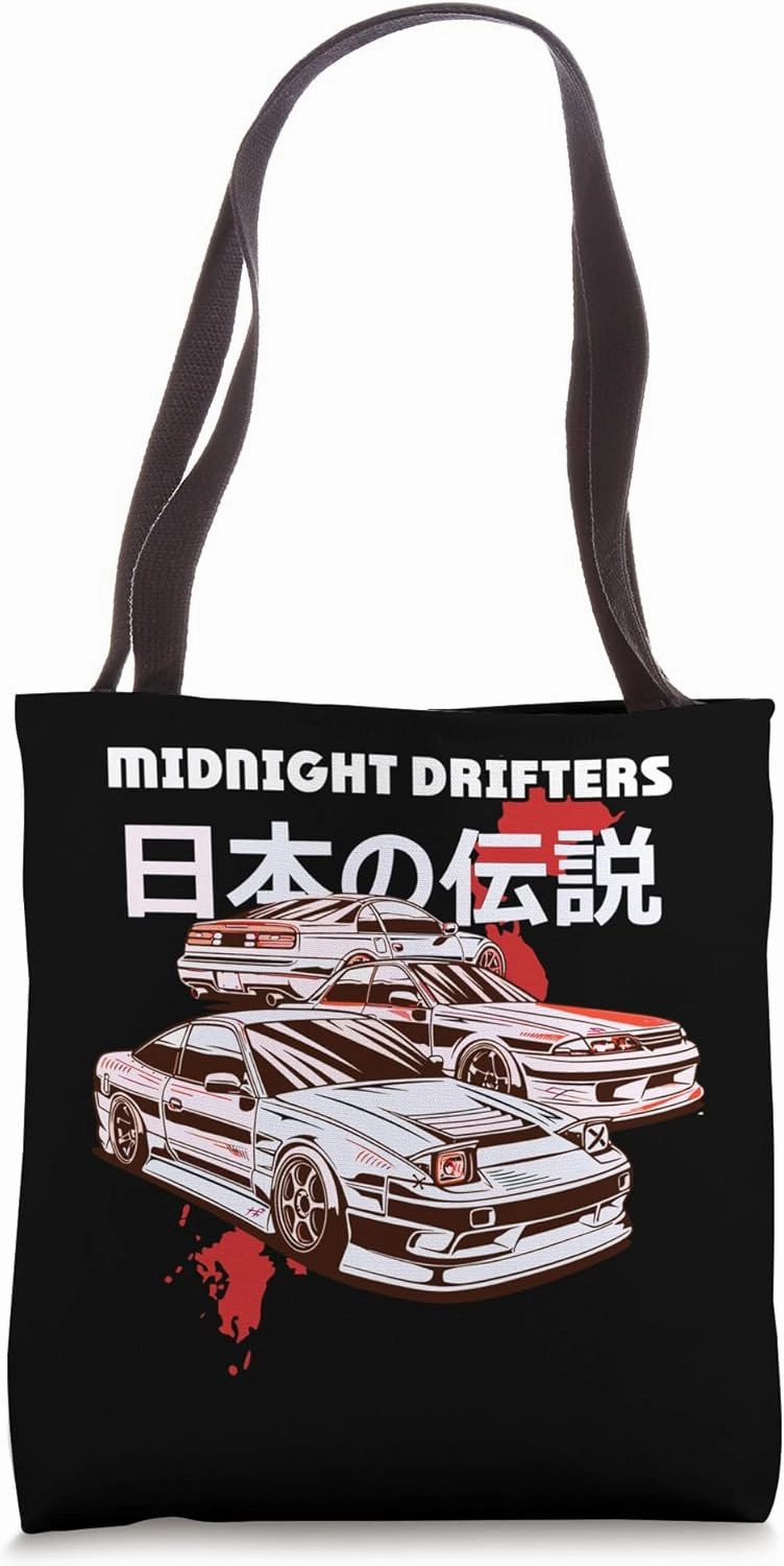 JDM Drift Car Racer Tokyo Street Drifting Twin Turbo Racing Tote Bag