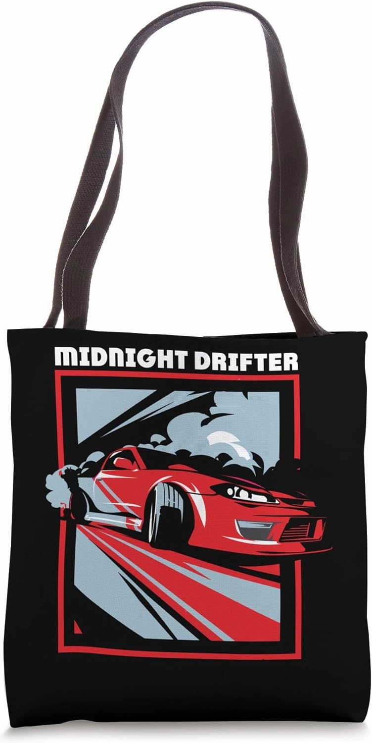 JDM Drift Car Racer Tokyo Street Drifting Twin Turbo Racing Tote Bag