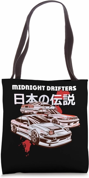 JDM Drift Car Racer Tokyo Street Drifting Twin Turbo Racing Tote Bag