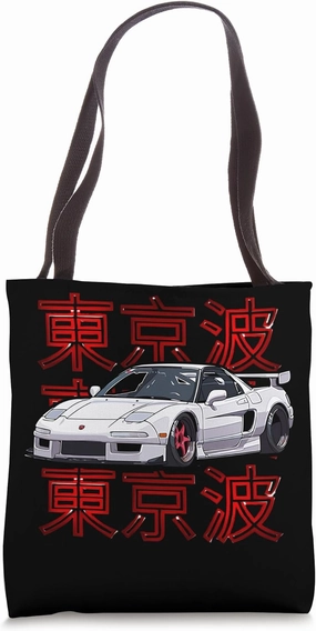 JDM NSX Tokyo Text Japanese Art Car Tuning Drift Car Tote Bag